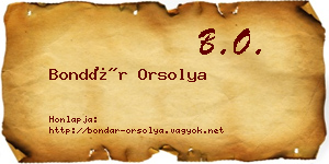 Bondár Orsolya névjegykártya